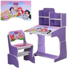 Дитяча парта растишка Bambi W 2071-8-6 Disney Princess Pets Фіолетовий